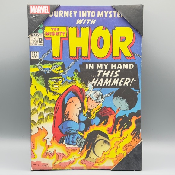 Marvel Thor Comic Book Cover Wall Decor Plaque – MDF Wood – Pop Art – 12"x8" - Picture 1 of 8